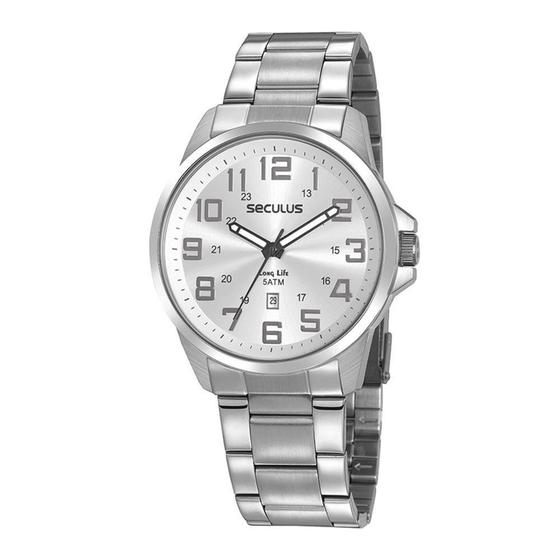 Imagem de Relógio Seculus Masculino Ref: 20807g0svna1 Casual Prateado
