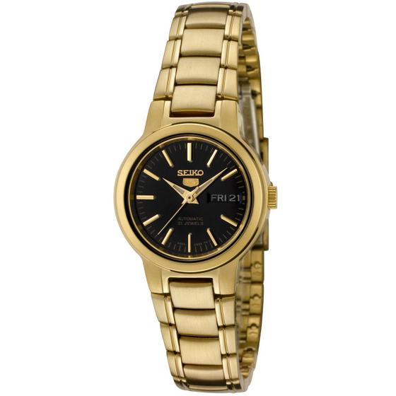 Imagem de Relógio Seiko SYME48 5 automático feminino em aço dourado