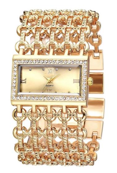 Imagem de Relógio SENRUD Fashion - Pulseira Bracelete para Mulheres com Mostrador Retangular