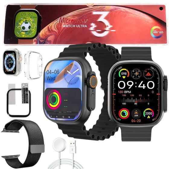 Imagem de Relogio Smart Watch Lançamento 2024 Watch Ultra 3 Com Chatgpt Assistente De Voz Kit Completo C/Nf