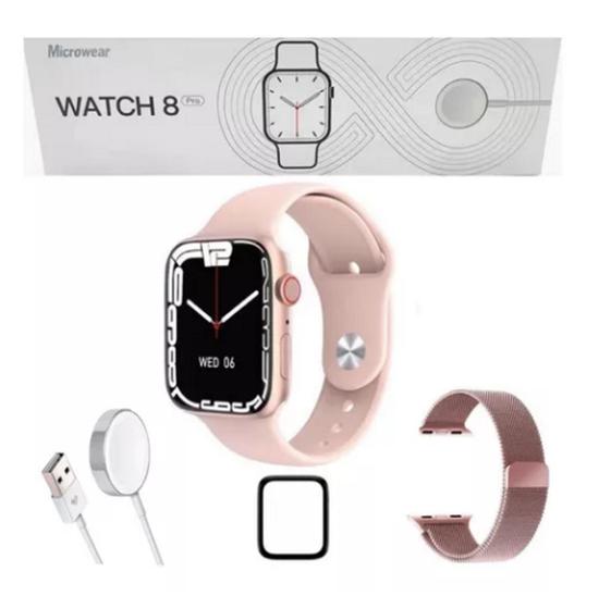 Imagem de Relogio Smart Watch W8 Pro Serie 8 Lançamento Rosa