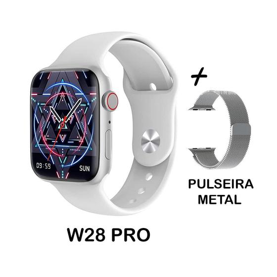 Imagem de Relogio Smart Watch8 W28 Pro Serie 8 44mm + Pulseira Metal Extra