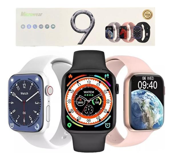 Imagem de Relogio Smartwatc Inteligente W29 Max Rosa Para iPhone 8 X 11 12 13 14 Pro