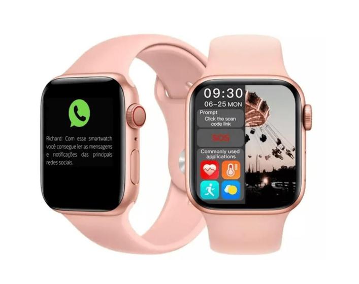 Imagem de Relogio Smartwatch Feminino Branco Serie 8 Para Samsung Android e IOS