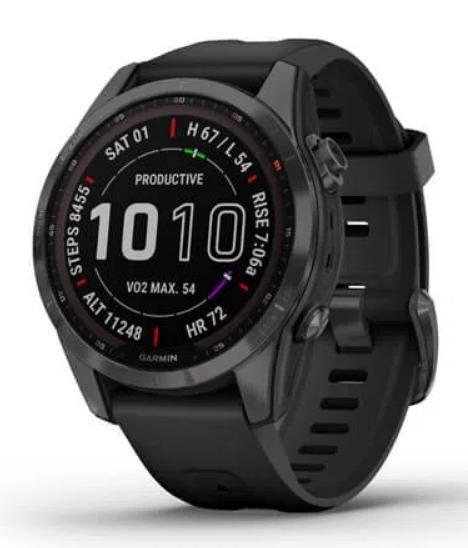 Imagem de Relógio Smartwatch Garmin Fênix 7S Cinza com Pulseira Preta
