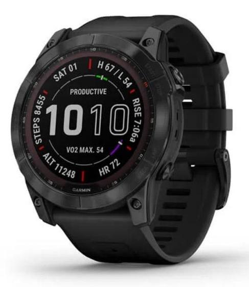 Imagem de Relógio Smartwatch Garmin Fênix 7X Preto Titânio com Pulseira Preta