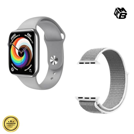 Relogio Smartwatch HW18 40mm C/2 Pulseiras Android iOS Bluetooth - Cinza Menor preço em Relogio Smartwatch HW18 40mm C/2 Pulseiras Android iOS Bluetooth - Cinza
