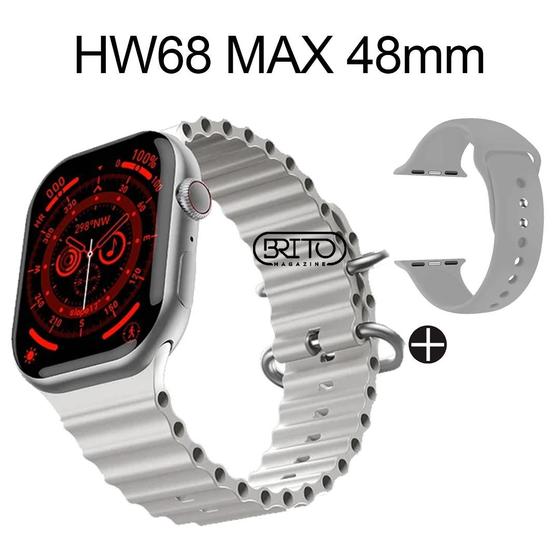 Imagem de Relogio Smartwatch HW68 Max Series 8 48mm + Pulseira Extra