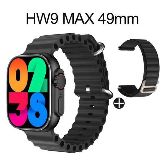 Imagem de Relógio Smartwatch HW9 ULTRA MAX Tela AMOLED 49mm + Pulseira Extra