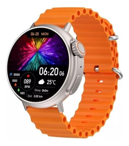 Imagem de Relógio Smartwatch Inteligente Ultra 9 Laranja Memória Grande Academia Esportes e Caminhadas