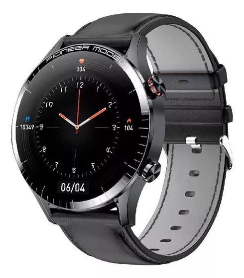 Imagem de Relógio Smartwatch Lvw-50s, Amoled 1.3 Preto Pulseira Couro