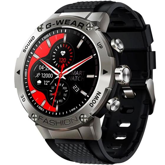 Relógio Smartwatch Masculino Sport G Wear Shock Militar Prata Menor preço em Relógio Smartwatch Masculino Sport G Wear Shock Militar Prata