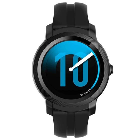 Relogio Smartwatch Mobvoi Unissex TicWatch E2 Snapdragon Wear OS by Google Bluetooth Wi Fi com Google Assistant 4GB Android e IOS Preto Smartwatch e Acessorios Magazine Luiza