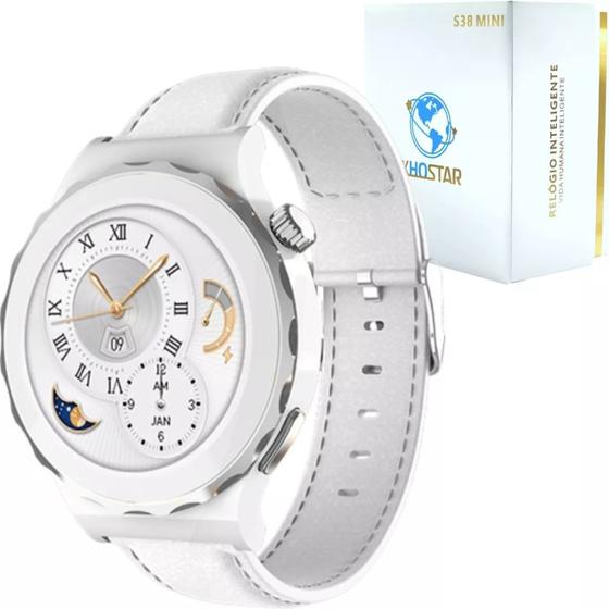 Imagem de Relogio smartwatch s38 mini feminimo prova d'agua prata - khostar