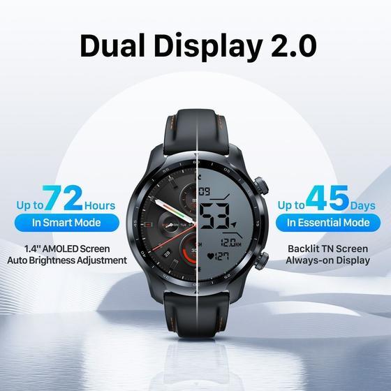 Imagem de Relógio Smartwatch TicWatch Pro 3 LTE Wear Vodafone/Orange Snapdragon Wear 4100 8GB ROM 3