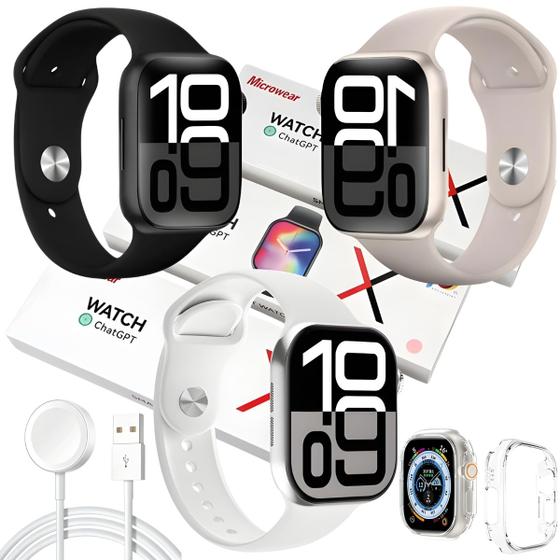 Imagem de Relogio Smartwatch W10 Microwear Chatgpt Gps Lançamento 2025 Unissex Bluetooth Android iOS C/NF