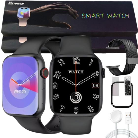 Imagem de Relógio Smartwatch W29s Kit C/Pulseira e Pelicula Extra Original Android iOS Microwear Gps Nfc Nf