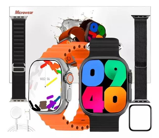 Imagem de Relógio Smartwatch W69 Ultra Series 9 Amoled Android IOS Nfc + 2 Pulseiras