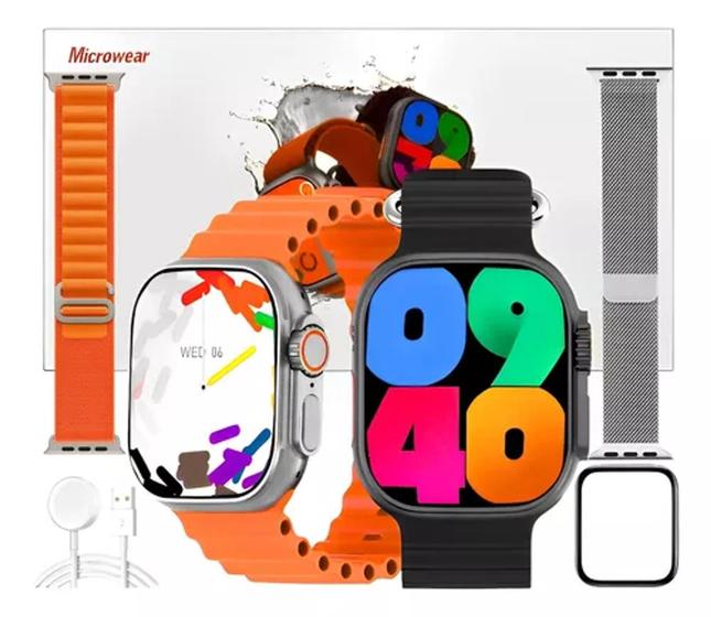 Imagem de Relógio Smartwatch W69 Ultra Series 9 Amoled Android IOS Nfc + 2 Pulseiras