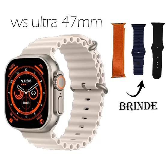 Imagem de Relógio Smartwatch WS Ultra 47mm Lançamento 2024 Masculino Feminino C/ 4 Pulseiras