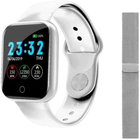 Relogio Smartwhatch P70 Pro Bluetooth Pulseira Metal Prata Smart Tech Jogo de Cama Magazine Luiza