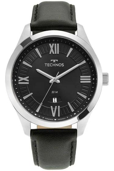 Relógio Social Masculino Technos Steel Pulseira de Couro Preto ...