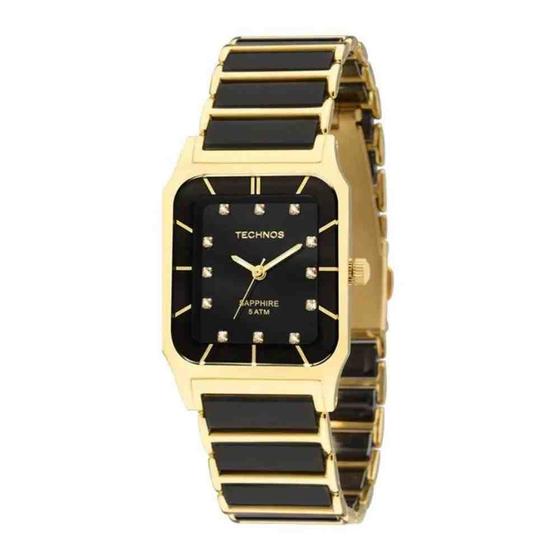 Imagem de Relógio Technos Ceramic Preto/Dourado Feminino 2036LMQ/4P