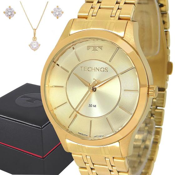 Imagem de Relógio Technos Feminino Dourado Prova Dágua 1 Ano Garantia