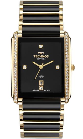 Imagem de Relógio Technos Feminino Elegance Ceramic Sapphire Dourado Original GN10AY/9P