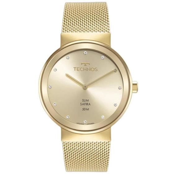 Imagem de Relógio Technos Feminino Slin Dourado Pulseira Aço 1L22WM/1X