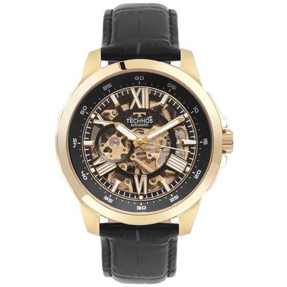 Relógio Technos Masculino Automático Dourado - G3265AO/0P Menor preço em Relógio Technos Masculino Automático Dourado - G3265AO/0P