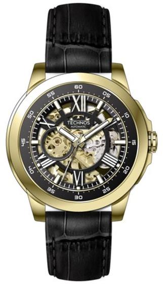 Relógio Technos Masculino Automatico Pulseira Couro Esqueleto Dourado G3265AO/0P Menor preço em Relógio Technos Masculino Automatico Pulseira Couro Esqueleto Dourado G3265AO/0P