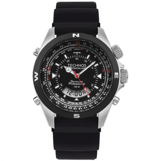 Relógio Technos Masculino Skydiver Anadigi Prata Wt20561/8P Menor preço em Relógio Technos Masculino Skydiver Anadigi Prata Wt20561/8P