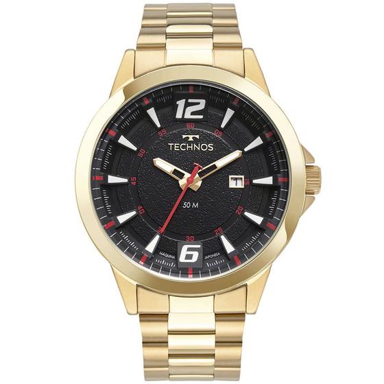 Imagem de Relógio TECHNOS Racer masculino dourado preto 2117LDO/1P