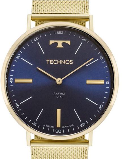 Imagem de Relógio Technos Unissex Classic Safira Slim Dourado  2025LTKS/4A