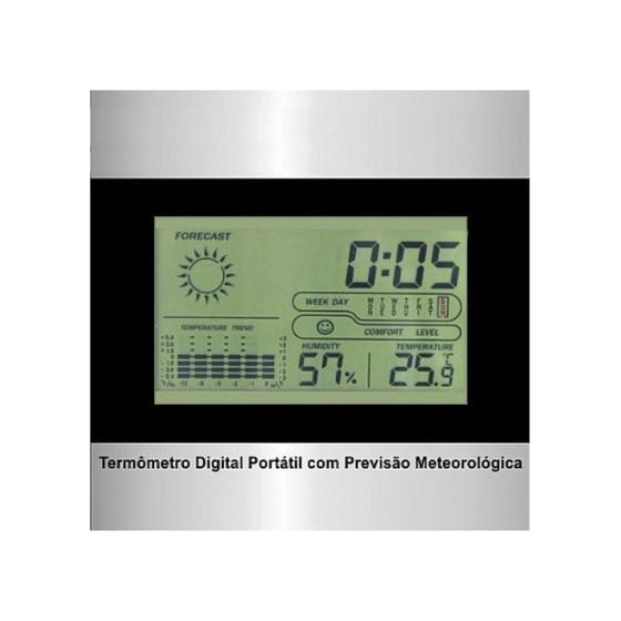 Relogio termo higrometro lcd despertador digital estacao de previsão meteorologica Menor preço em Relogio termo higrometro lcd despertador digital estacao de previsão meteorologica