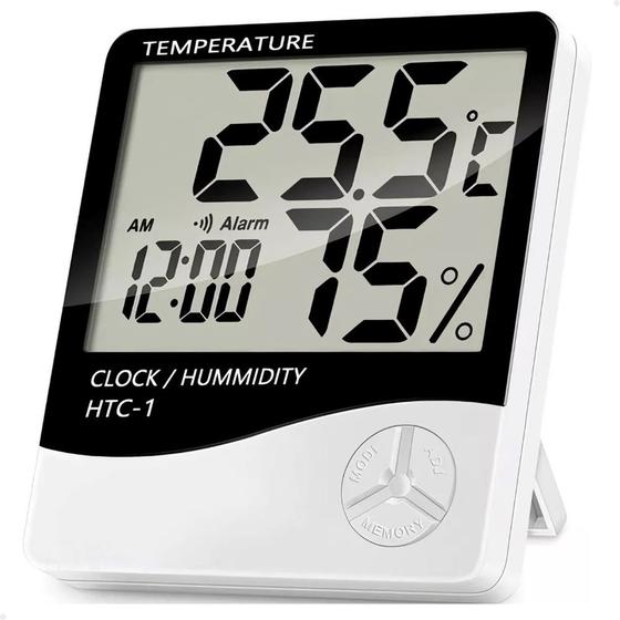 Imagem de Relógio Termômetro Digital LCD Termo Higrômetro Lorben Alarme Medidor de Temperatura Umidade GT6362
