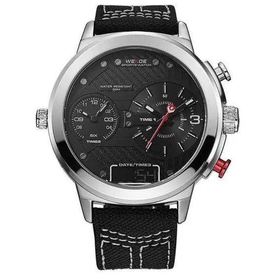 Imagem de Relógio Weide Masculino Ref: Wh-6405 10367 Anadigi Oversized Prateado