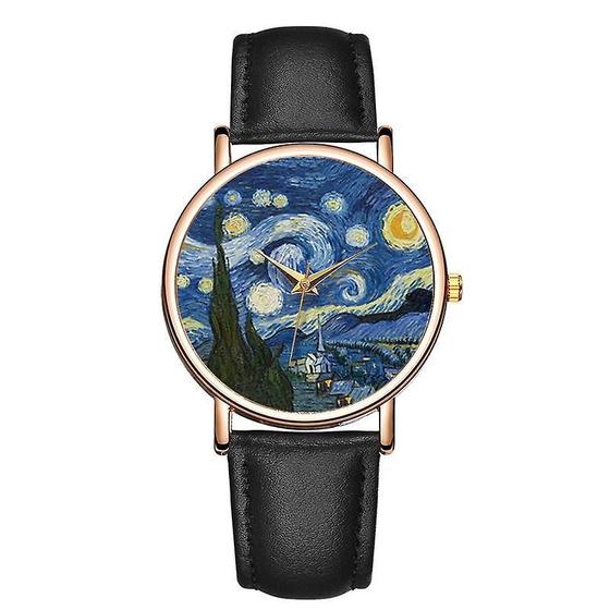 Imagem de Relógio Wokex Casual Impressionist Art Painting Dial Leather