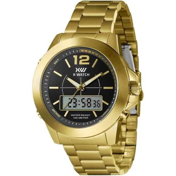 Imagem de Relógio X-Watch Masculino Anadigi Dourado    Xmgsa009