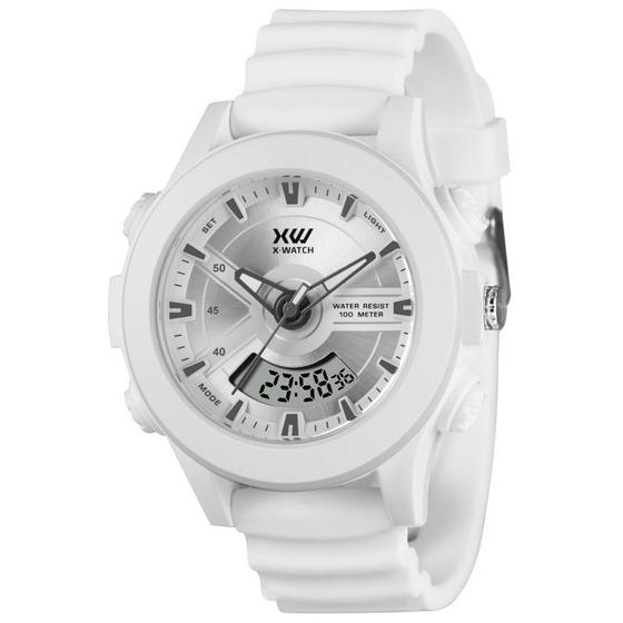 Imagem de Relógio X-Watch Masculino Ref: Xmppa357 B1bx Esportivo Anadigi Branco