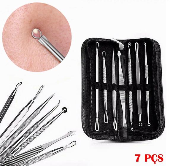 Imagem de Removedor Extrator Cravos Espinhas Curetas Peeling + Estojo