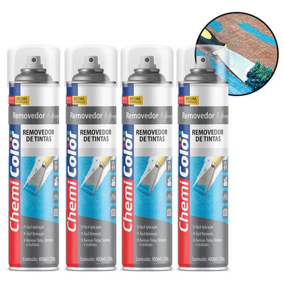 Imagem de Removedor Tintas Verniz Textura Automotivo Chemicolor 4 Unid