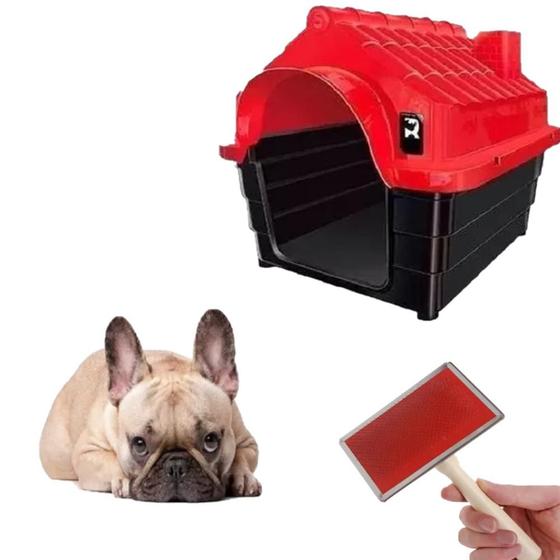 Imagem de Removedor Tira Pelos Magico + Casa Pet Vermelho N2 Chalesco