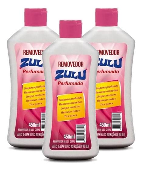 Imagem de Removedor Zulu Perfumado 450ml Kit 3