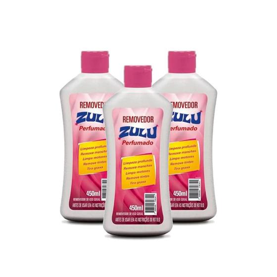 Imagem de Removedor Zulu Perfumado 450ML Kit 3