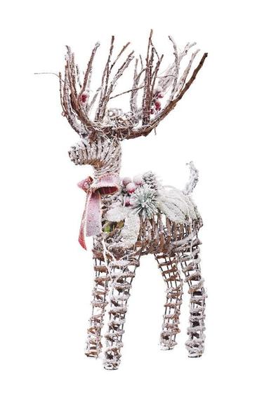 Imagem de Rena Natural Decorativa Vazada 30L 3AA 52cm Enfeite de Natal