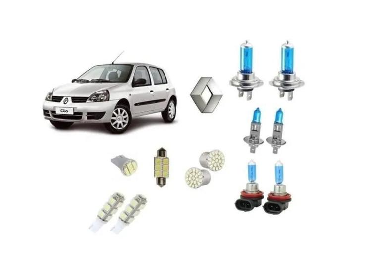 Imagem de Renault Clio 03/16 Kit 12 Lampadas Farol + Milha H11 + Leds