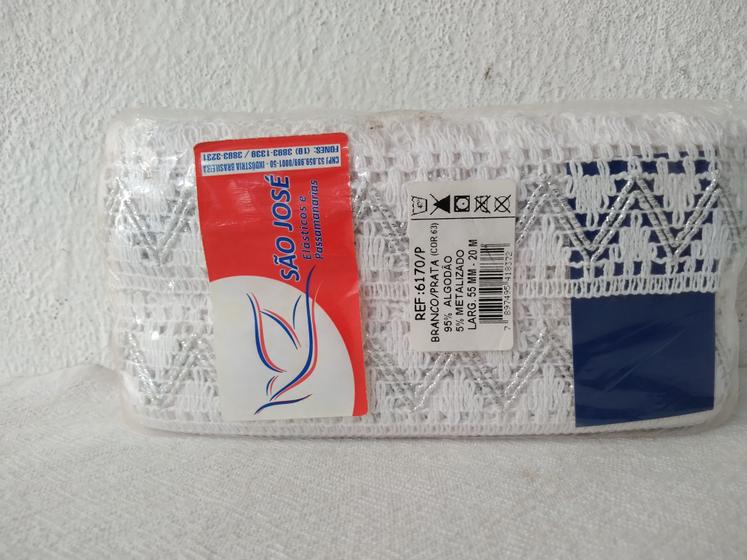 Imagem de Renda algodao 6170/ com fio prata 20mt 