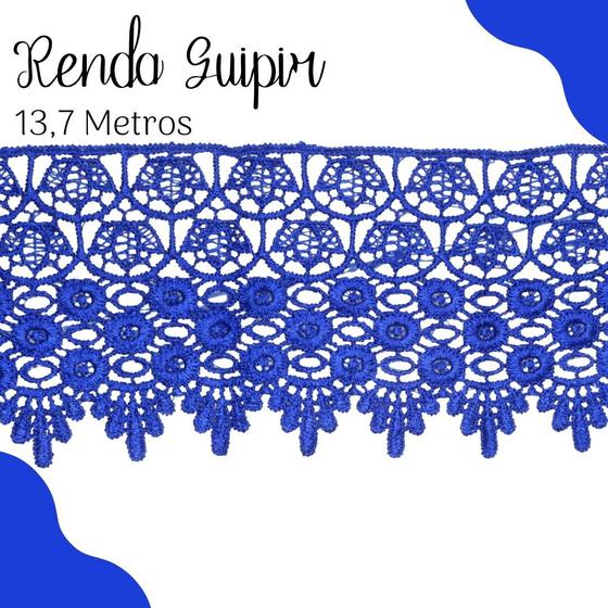 Imagem de Renda Guipír Azul Royal - Rolo Com 13,7 Metros - Chl185 - Nybc